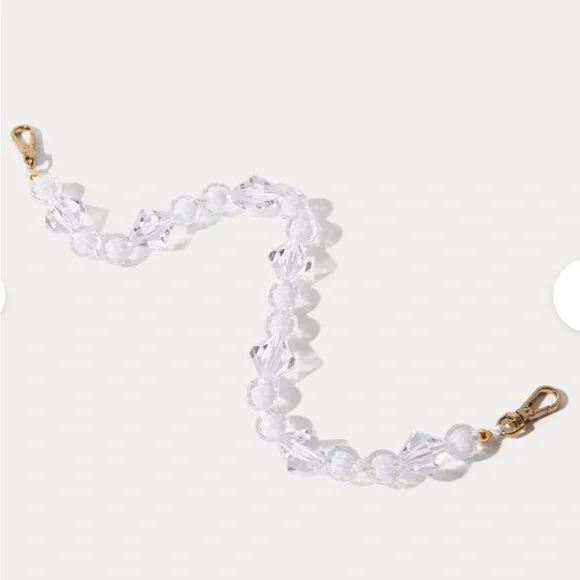 Bandolier Clear Beaded Phone Strap with Gold Accent - Picture 3 of 5